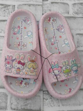 NEW by HELLO KITTY & FRIENDS EASTER, WOMEN'S SLIDES, SANDALS, PINK SIZE 9 MEDIUM